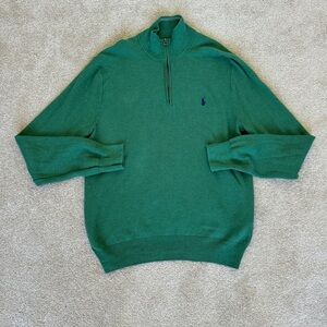 Green Polo Ralph Lauren Large Quarter Zip Sweater